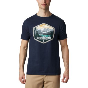 Columbia Pegasus Cotton, Camiseta Azul Marino Para Hombre | 574389-FWK